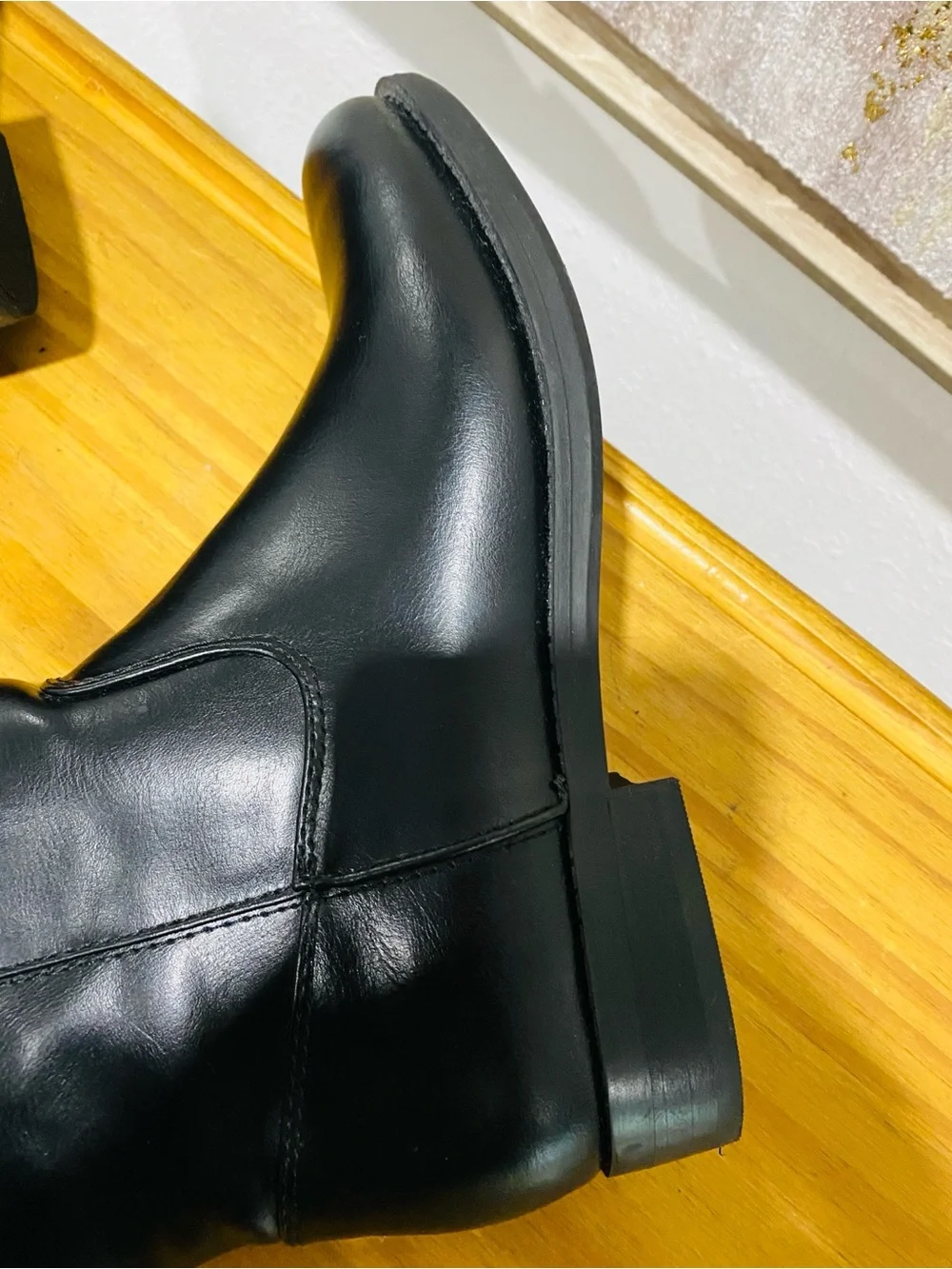 Tommy Hilfiger Black Over-the-Knee Leather Boots Size 6.5
